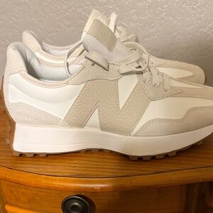 New Balance Women's White and Cream Sneakers